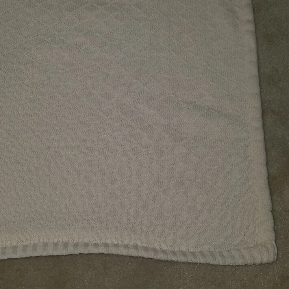 Mud Pie Pale Pink Knit Diamond Baby Blanket White Sherpa Lovey Girl